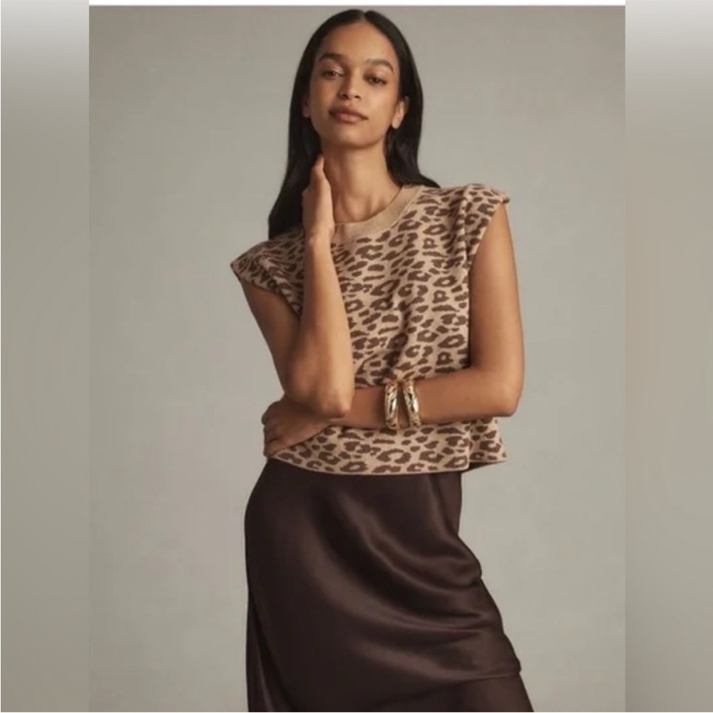 Maeve Anthropologie Noah the muscle sweater cheetah print XL - Picture 3 of 6